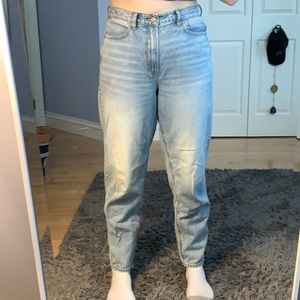 Light Blue High Waisted Relaxed Mom Jeans
